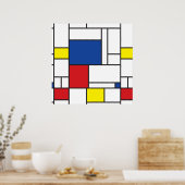 Mondriaan minimalist Geometric de Stijl Modern Art Poster (Keuken)