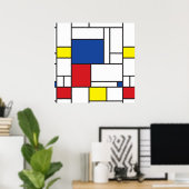 Mondriaan minimalist Geometric de Stijl Modern Art Poster (Thuiskantoor)