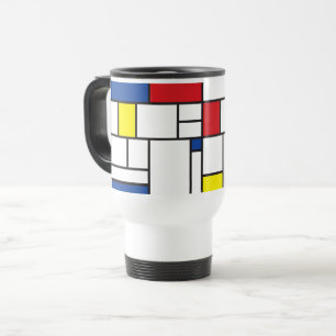 Mondriaan minimalist Geometric de Stijl Modern Art Reisbeker