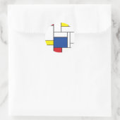 Mondriaan minimalist Geometric de Stijl Modern Art Ronde Sticker (Tas)