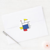 Mondriaan minimalist Geometric de Stijl Modern Art Ronde Sticker (Envelop)