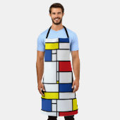 Mondriaan minimalist Geometric de Stijl Modern Art Schort (Gedragen)