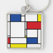 Mondriaan minimalist Geometric de Stijl Modern Art Sleutelhanger (Voorkant)