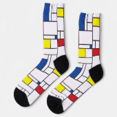 Mondriaan minimalist Geometric de Stijl Modern Art Sokken (Links)