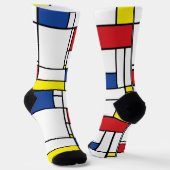 Mondriaan minimalist Geometric de Stijl Modern Art Sokken (Gebogen)
