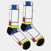 Mondriaan minimalist Geometric de Stijl Modern Art Sokken (Rechts)