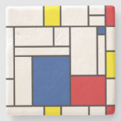 Mondriaan minimalist Geometric de Stijl Modern Art Stenen Onderzetter (Voorkant)