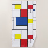 Mondriaan minimalist Geometric de Stijl Modern Art Strandlaken (Voorkant)