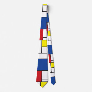 Mondriaan minimalist Geometric de Stijl Modern Art Stropdas