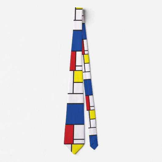 Mondriaan minimalist Geometric de Stijl Modern Art Stropdas (Voorkant)