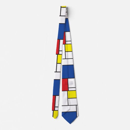 Mondriaan minimalist Geometric de Stijl Modern Art Stropdas (Achterkant)