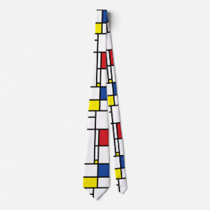 Mondriaan minimalist Geometric de Stijl Modern Art Stropdas