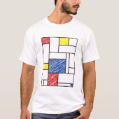 Mondriaan minimalist Geometric de Stijl Modern Art T-shirt (Voorkant)
