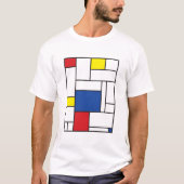 Mondriaan minimalist Geometric de Stijl Modern Art T-shirt (Voorkant)