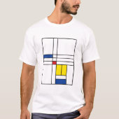 Mondriaan minimalist Geometric de Stijl Modern Art T-shirt (Voorkant)