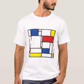 Mondriaan minimalist Geometric de Stijl Modern Art T-shirt (Voorkant)