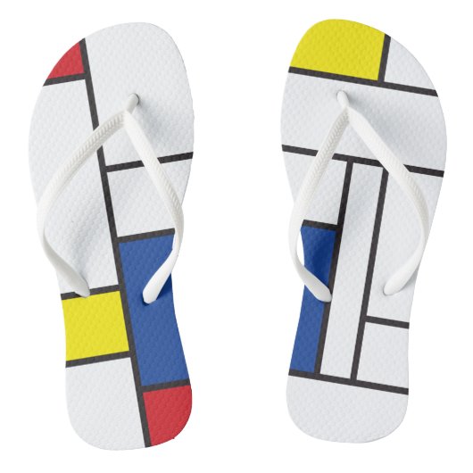 Mondriaan minimalist Geometric de Stijl Modern Art Teenslippers (Voetbed)