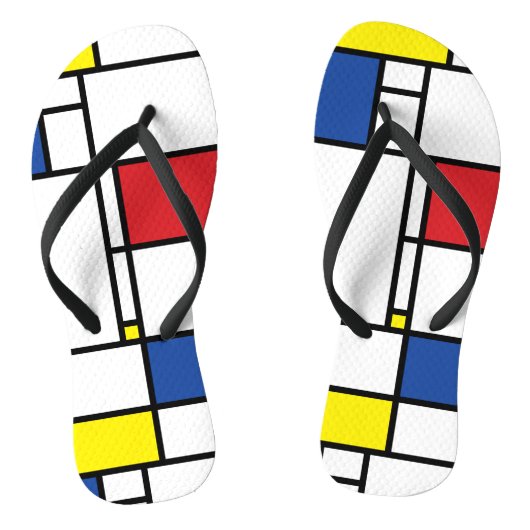 Mondriaan minimalist Geometric de Stijl Modern Art Teenslippers (Voetbed)