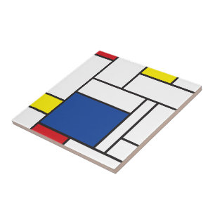 Mondriaan minimalist Geometric de Stijl Modern Art Tegeltje
