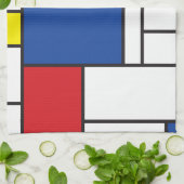 Mondriaan minimalist Geometric de Stijl Modern Art Theedoek (Gevouwen)