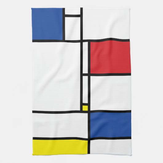 Mondriaan minimalist Geometric de Stijl Modern Art Theedoek (Verticaal)