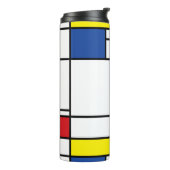 Mondriaan minimalist Geometric de Stijl Modern Art Thermosbeker (Gedraaid links)