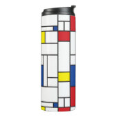 Mondriaan minimalist Geometric de Stijl Modern Art Thermosbeker (Gedraaid links)