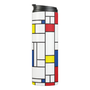 Mondriaan minimalist Geometric de Stijl Modern Art Thermosbeker