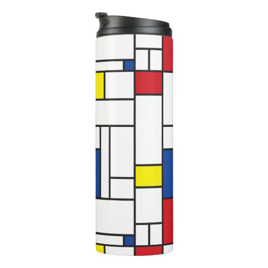 Mondriaan minimalist Geometric de Stijl Modern Art Thermosbeker (Geroteerd rechts)