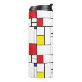 Mondriaan minimalist Geometric de Stijl Modern Art Thermosbeker (Gedraaid links)