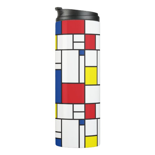 Mondriaan minimalist Geometric de Stijl Modern Art Thermosbeker (Geroteerd rechts)