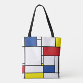 Mondriaan minimalist Geometric de Stijl Modern Art Tote Bag (Achterkant)