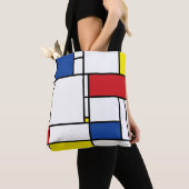 Mondriaan minimalist Geometric de Stijl Modern Art Tote Bag (Dichtbij)
