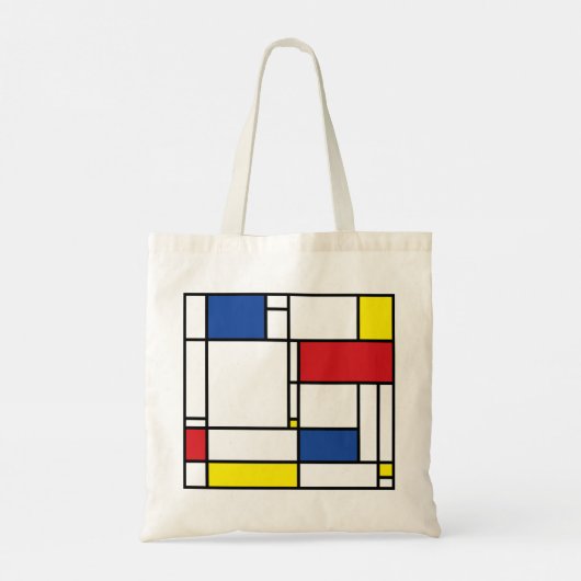 Mondriaan minimalist Geometric de Stijl Modern Art Tote Bag (Achterkant)