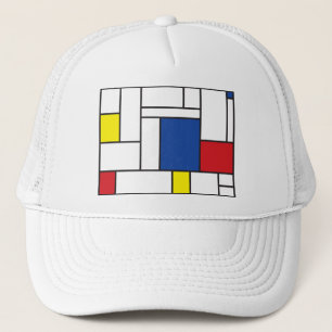 Mondriaan minimalist Geometric de Stijl Modern Art Trucker Pet