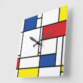 Mondriaan minimalist Geometric de Stijl Modern Art Vierkante Klok (Hoek)