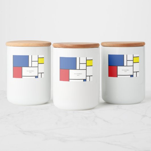 Mondriaan minimalist Geometric de Stijl Modern Art Voedselcontainer Etiket (Flessen)
