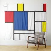 Mondriaan minimalist Geometric de Stijl Modern Art Wandkleed (In Situ (horizontaal))