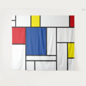 Mondriaan minimalist Geometric de Stijl Modern Art Wandkleed (Voorkant (horizontaal))