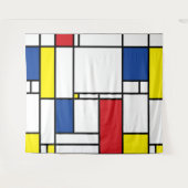 Mondriaan minimalist Geometric de Stijl Modern Art Wandkleed (Voorkant (horizontaal))