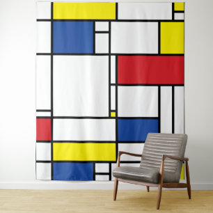 Mondriaan minimalist Geometric de Stijl Modern Art Wandkleed