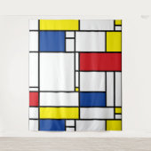 Mondriaan minimalist Geometric de Stijl Modern Art Wandkleed (Voorkant)