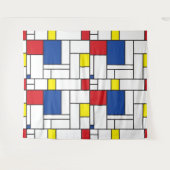 Mondriaan minimalist Geometric de Stijl Modern Art Wandkleed (Voorkant (horizontaal))