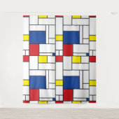 Mondriaan minimalist Geometric de Stijl Modern Art Wandkleed (Voorkant)