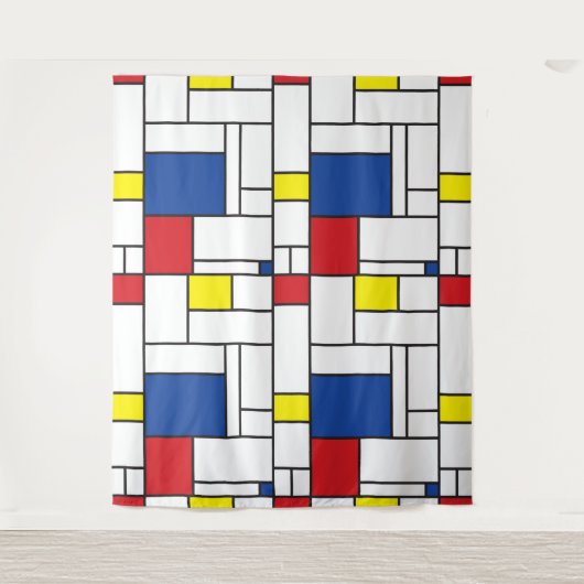 Mondriaan minimalist Geometric de Stijl Modern Art Wandkleed (Voorkant)
