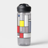 Mondriaan minimalist Geometric de Stijl Modern Art Waterfles (Voorkant)