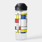 Mondriaan minimalist Geometric de Stijl Modern Art Waterfles (Achterkant)