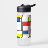 Mondriaan minimalist Geometric de Stijl Modern Art Waterfles (Links)