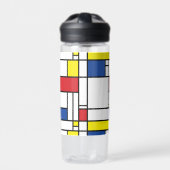 Mondriaan minimalist Geometric de Stijl Modern Art Waterfles (Voorkant)
