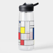 Mondriaan minimalist Geometric de Stijl Modern Art Waterfles (Links)